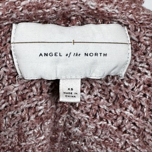 Anthropologie Angel of the North Cardigan XS Pink Marled Knit Open Front Cozy - Picture 7 of 16